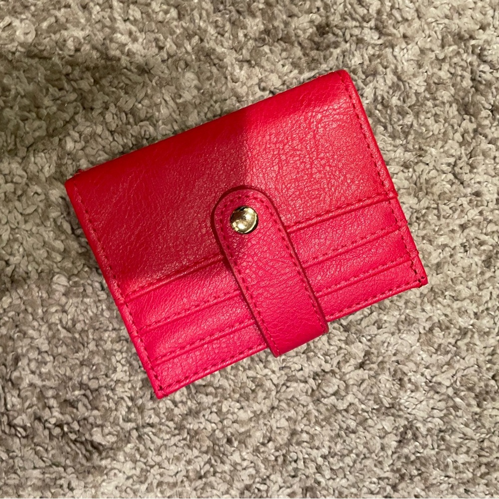 Red Leather Card Holder
